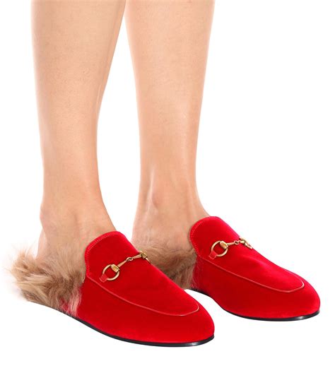 gucci velvet slippers|gucci velvet slippers with fur.